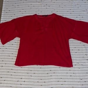 Lauren Ralph Lauren Red Peasant Blouse